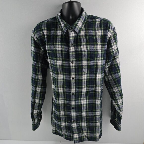 L.L.Bean traditional fit green plaid button down shirt flannel 228061 mens 2XL - Picture 1 of 8
